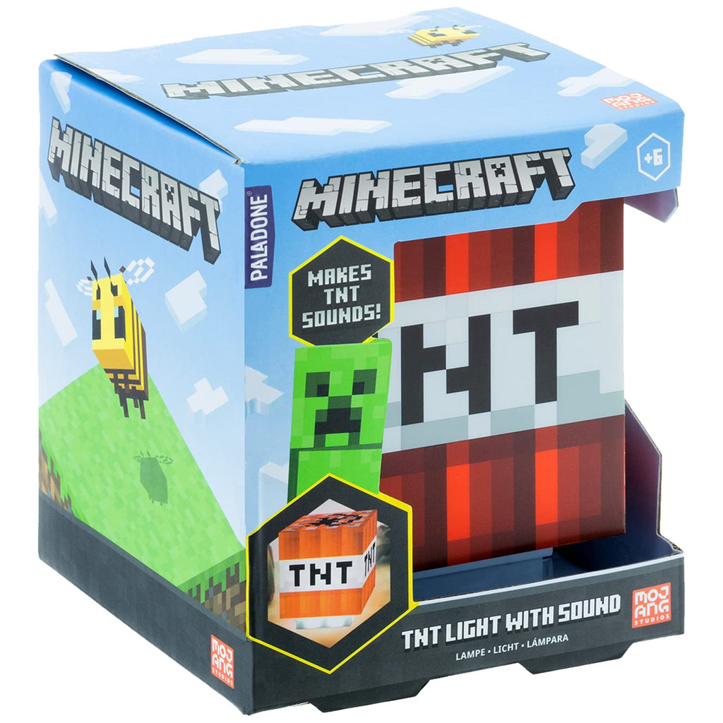 Minecraft TNT Light with Official Game Sounds Handheld Night Light & Fun Minecraft Toy for Kids Minecraft Room Decor