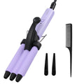 Mini Hair Crimper janelove 1/2 Inch Beach Waves Curling Iron Hair Waver for Short & Medium Hair with 3 Ceramic Barrels Home and Travel Friendly Crimper Hair Tool Dual Voltage 392℉ Fast Heating